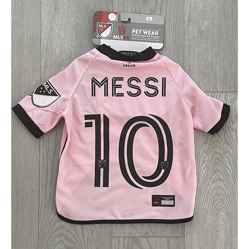 NEW Official MLS Pet Jersey MESSI 10 Club Internacional Del Fultbol Miami - L